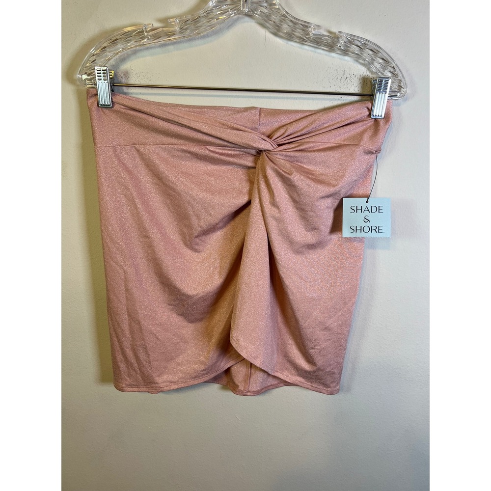 Shade & Shore Women‎ Swim Skirt Cover Up Metallic Rose Gold M NWT